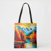Herfst Mountain Lake Scene Tote Bag (Voorkant)