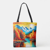 Herfst Mountain Lake Scene Tote Bag (Achterkant)