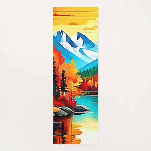 Herfst Mountain Lake Scene Yogamat (Achterkant)