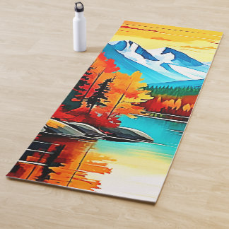 Herfst Mountain Lake Scene Yogamat