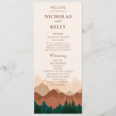 Herfst Mountain Terracotta Bos Trouwprogramma's Programmakaart (Voorkant)