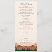 Herfst Mountain Terracotta Bos Trouwprogramma's Programmakaart (Achterkant)