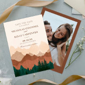 Herfst Mountain Terracotta Forest Save the Date