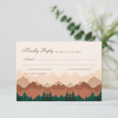 Herfst Mountain Terracotta Forest Wedding RSVP Kaa (Staand voorkant)