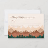 Herfst Mountain Terracotta Forest Wedding RSVP Kaa Kaartje (Voorkant)