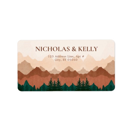 Herfst Mountain Terracotta Return Label (Voorkant)