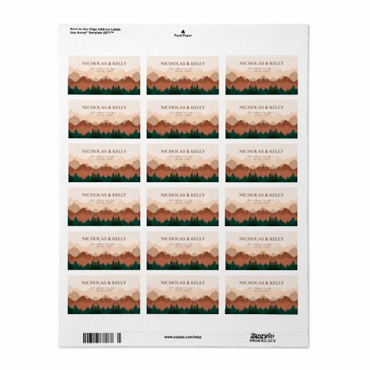 Herfst Mountain Terracotta Return Label (Full Sheet)