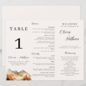 Herfst Mountain Tri-Fold Wedding Menu Tafelnummer (Voorkant / Achterkant)