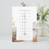 Herfst Mountain Trouwtijdlijn met pictogrammen Informatiekaartje (Staand voorkant)