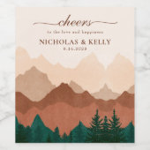 Herfst Mountain Weddenschap Wine Label Wijn Etiket (Enkel label)