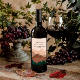 Herfst Mountain Weddenschap Wine Label Wijn Etiket
