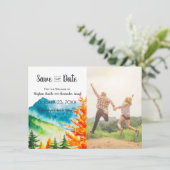 Herfst Mountain Wedding Bewaar de datum met foto Save The Date (Staand voorkant)
