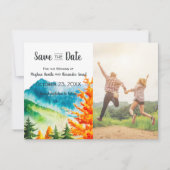 Herfst Mountain Wedding Bewaar de datum met foto Save The Date (Voorkant)