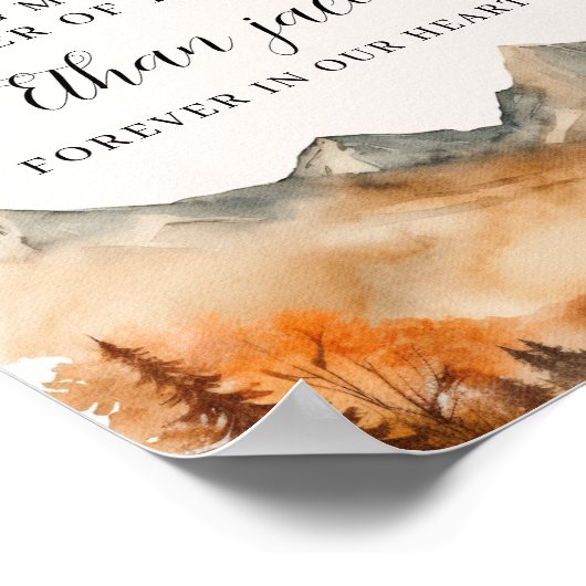 Herfst Mountain Wedding Gereserveerd Zitbord Poster (Hoek)