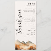 Herfst Mountain Wedding Menu en dank u (Achterkant)