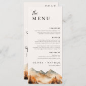 Herfst Mountain Wedding Menu en dank u (Voorkant / Achterkant)