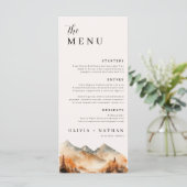 Herfst Mountain Wedding Menu en dank u (Staand voorkant)