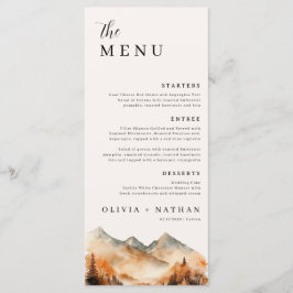 Herfst Mountain Wedding Menu en dank u