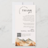 Herfst Mountain Wedding met QR-code Bedankkaart (Voorkant)