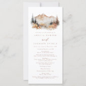 Herfst Mountain Wedding Order of Events Programma (Voorkant)