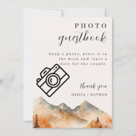 Herfst Mountain Wedding Photo Guestbook Tafel Kaar Kaart