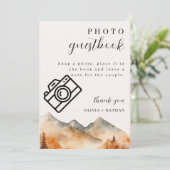 Herfst Mountain Wedding Photo Guestbook Tafel Kaar Kaart (Staand voorkant)
