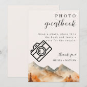 Herfst Mountain Wedding Photo Guestbook Tafel Kaar Kaart (Voorkant / Achterkant)