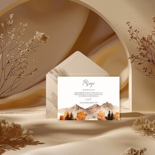 Herfst Mountain Wedding RSVP Kaart