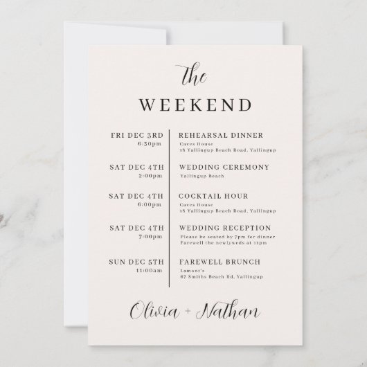 Herfst Mountain Wedding Weekend Route Kaart (Achterkant)