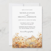 Herfst Mountain Wildflower Terracotta rustieke bru Kaart (Voorkant)