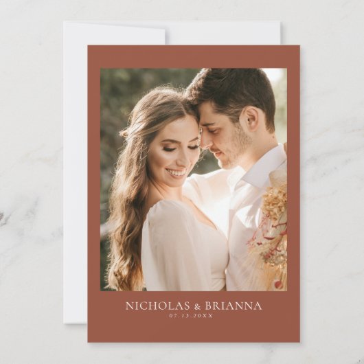 Herfst Mountain Wildflower Terracotta rustieke bru Kaart (Achterkant)