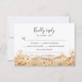 Herfst Mountain Wildflower Terracotta rustieke bru RSVP Kaartje (Voorkant)