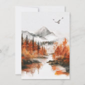 Herfst Mountain Woodland bos bruiloft Kaart (Achterkant)