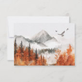 Herfst Mountain Woodland Forest Wedding RSVP Kaart (Achterkant)
