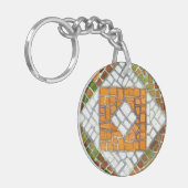 HERFST MOZAÏEK Acryl Circle Sleutelhanger (Voorkant Links)