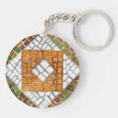 HERFST MOZAÏEK Acryl Circle Sleutelhanger (Achterkant)