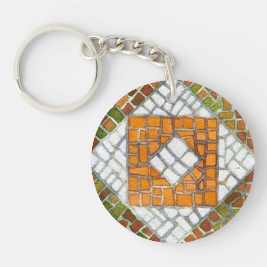 HERFST MOZAÏEK Acryl Circle Sleutelhanger (Voorkant)