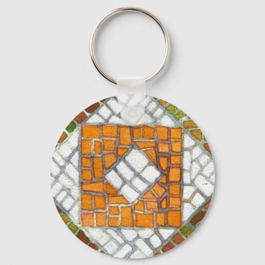HERFST MOZAÏEK Ronde Aluminium Sleutelhanger (Voorkant)