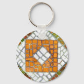 HERFST MOZAÏEK Ronde Aluminium Sleutelhanger (Achterkant)
