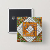 HERFST MOZAÏEK Vierkante Pin Button (Voorkant /achterkant)