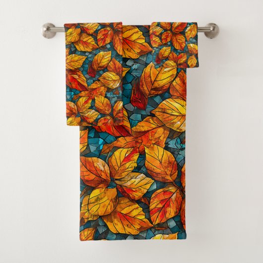 Herfst mozaïekpatroon bad handdoek (Insitu)