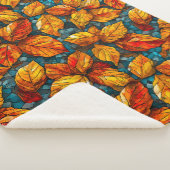 Herfst mozaïekpatroon sherpa deken (3/4)