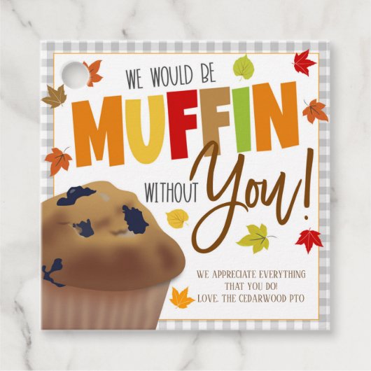 Herfst Muffin Gift Labels (Voorkant)