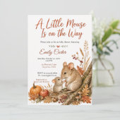 Herfst Muis Baby Shower Kaart (Staand voorkant)