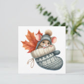 Herfst Muis Wenskaart Feestdagenkaart (Staand voorkant)