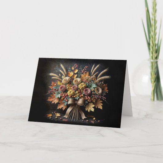 Herfst Mum Verjaardagsboeket Kaart (Voorkant)