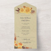 Herfst Mums met gebladerte All In One Uitnodiging (Binnen)