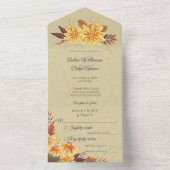 Herfst Mums met gebladerte All In One Uitnodiging (Binnen)