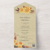 Herfst Mums met QR Code All In One Uitnodiging (Binnen)