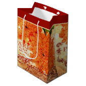 Herfst mums middel grote cadeautas (Voorkant Gekanteld)